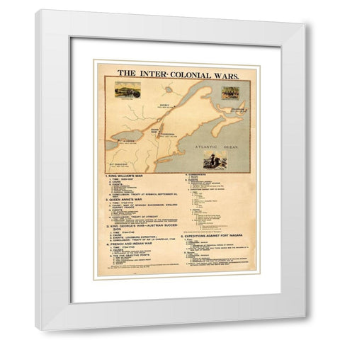 Inter Colonial wars White Modern Wood Framed Art Print with Double Matting by Vintage Maps
