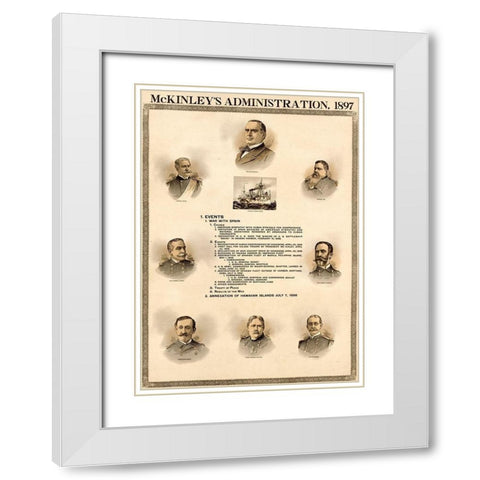 McKinley Administration White Modern Wood Framed Art Print with Double Matting by Vintage Maps
