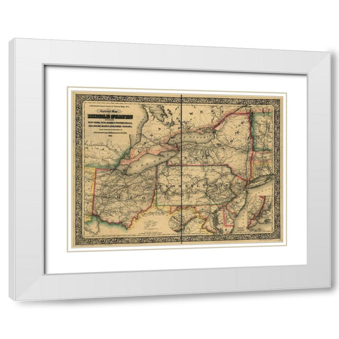 Civil War Railroad Map 1862 White Modern Wood Framed Art Print with Double Matting by Vintage Maps