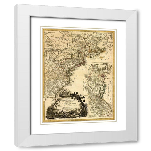 Theatre of War 1779 White Modern Wood Framed Art Print with Double Matting by Vintage Maps