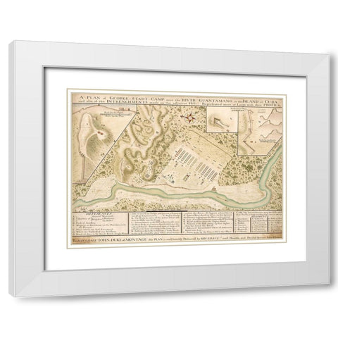 Guantanamo Bay 1741 White Modern Wood Framed Art Print with Double Matting by Vintage Maps