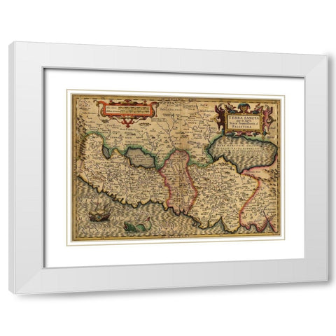 Palestine Holy Land 1782 White Modern Wood Framed Art Print with Double Matting by Vintage Maps