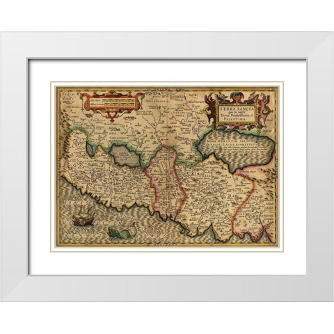 Palestine Holy Land 1782 White Modern Wood Framed Art Print with Double Matting by Vintage Maps