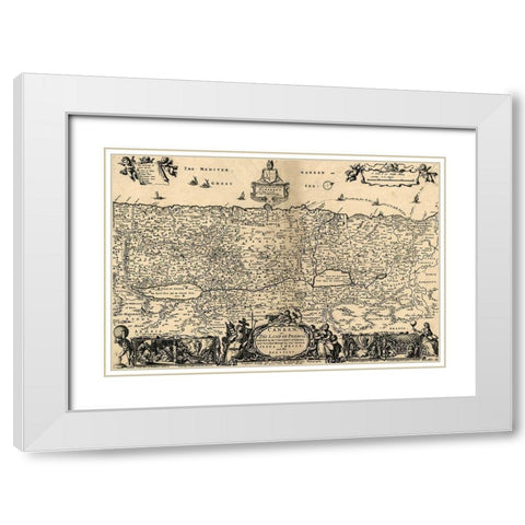 Canaan The Land of Promise 1700 White Modern Wood Framed Art Print with Double Matting by Vintage Maps