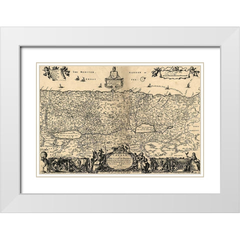 Canaan The Land of Promise 1700 White Modern Wood Framed Art Print with Double Matting by Vintage Maps