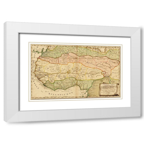 West Africa 1679 White Modern Wood Framed Art Print with Double Matting by Vintage Maps