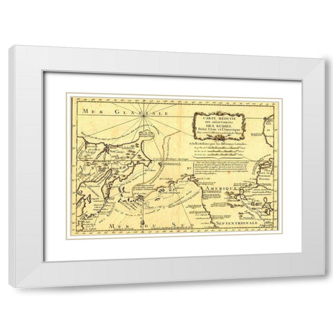 Russia enters the Americas White Modern Wood Framed Art Print with Double Matting by Vintage Maps