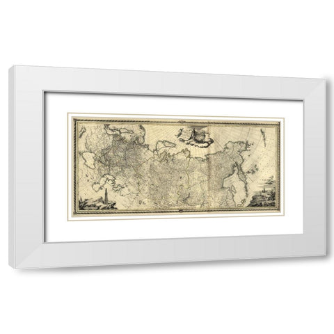 Imperial Russia 1776 White Modern Wood Framed Art Print with Double Matting by Vintage Maps