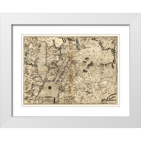 Poland 1568 White Modern Wood Framed Art Print with Double Matting by Vintage Maps