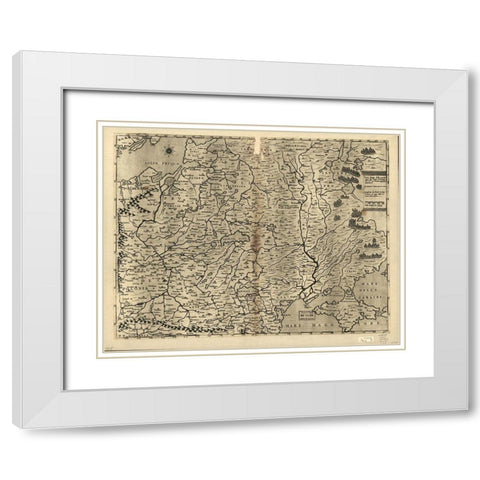 Poland 1568 White Modern Wood Framed Art Print with Double Matting by Vintage Maps