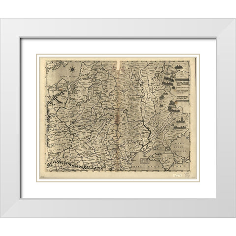 Poland 1568 White Modern Wood Framed Art Print with Double Matting by Vintage Maps