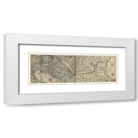 Venice to Constantinople 1568 White Modern Wood Framed Art Print with Double Matting by Vintage Maps