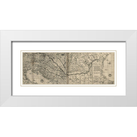 Venice to Constantinople 1568 White Modern Wood Framed Art Print with Double Matting by Vintage Maps