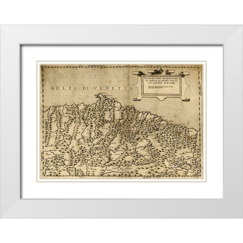 Ancona Italy 1568 White Modern Wood Framed Art Print with Double Matting by Vintage Maps
