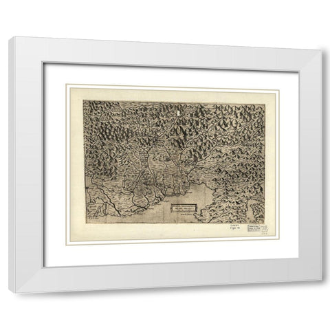 Fruili 1568 White Modern Wood Framed Art Print with Double Matting by Vintage Maps