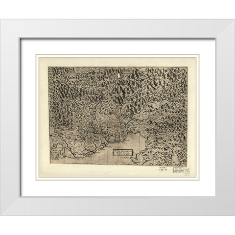 Fruili 1568 White Modern Wood Framed Art Print with Double Matting by Vintage Maps