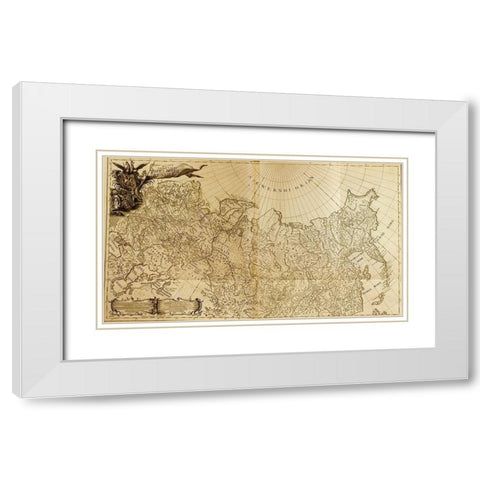 Map of Imperial Russia 1745 White Modern Wood Framed Art Print with Double Matting by Vintage Maps