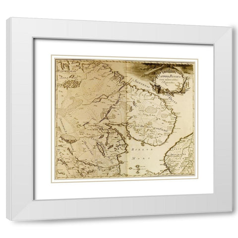 Russian Lappland 1745 White Modern Wood Framed Art Print with Double Matting by Vintage Maps