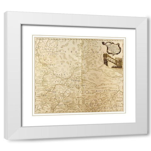 Russia 1745 White Modern Wood Framed Art Print with Double Matting by Vintage Maps
