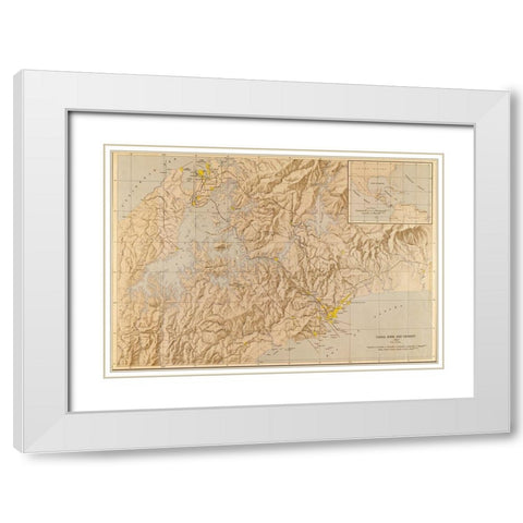 Panama Canal Zone 1947 White Modern Wood Framed Art Print with Double Matting by Vintage Maps