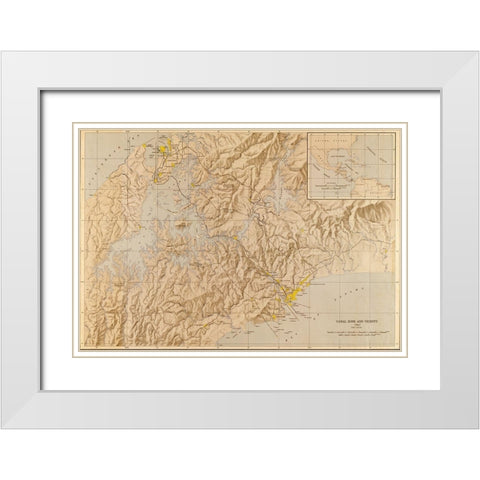 Panama Canal Zone 1947 White Modern Wood Framed Art Print with Double Matting by Vintage Maps
