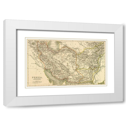 Persia Afghanistan and Baluchistan 1901 White Modern Wood Framed Art Print with Double Matting by Vintage Maps