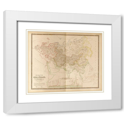 River Systems of Asia and Europe White Modern Wood Framed Art Print with Double Matting by Vintage Maps