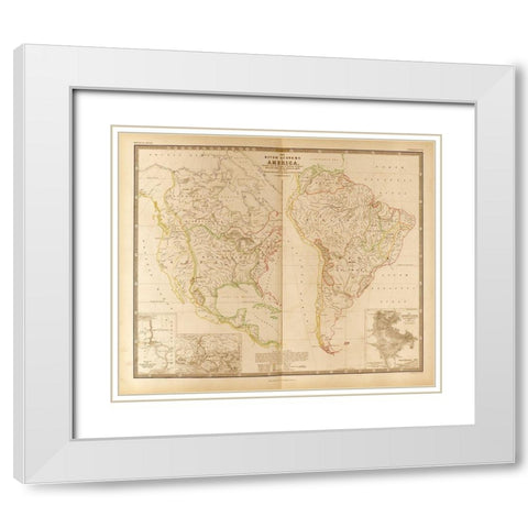 River Systems in the Americas White Modern Wood Framed Art Print with Double Matting by Vintage Maps