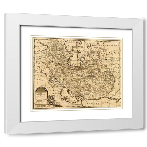 Persia Iran 1767 White Modern Wood Framed Art Print with Double Matting by Vintage Maps