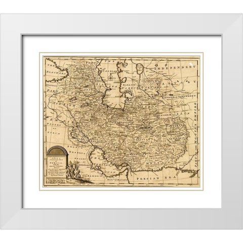 Persia Iran 1767 White Modern Wood Framed Art Print with Double Matting by Vintage Maps