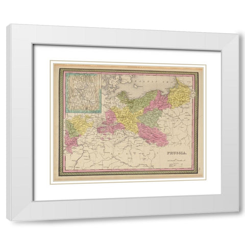 Prussia 1849 White Modern Wood Framed Art Print with Double Matting by Vintage Maps