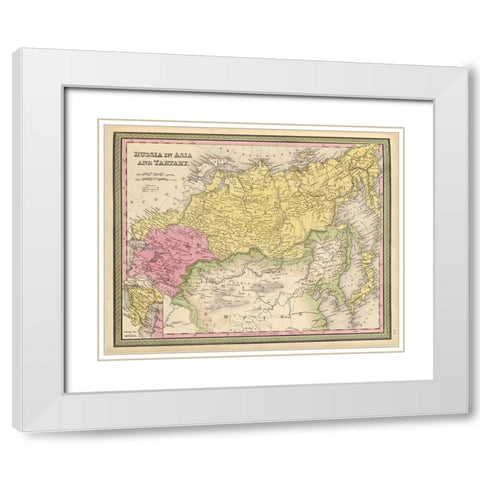 Russia in Asia and Tartary 1849 White Modern Wood Framed Art Print with Double Matting by Vintage Maps