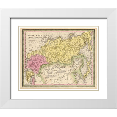 Russia in Asia and Tartary 1849 White Modern Wood Framed Art Print with Double Matting by Vintage Maps