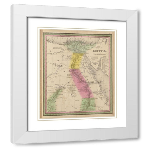 Egypt 1849 White Modern Wood Framed Art Print with Double Matting by Vintage Maps