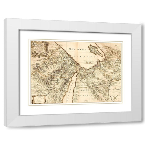 Deserts of Egypt White Modern Wood Framed Art Print with Double Matting by Vintage Maps