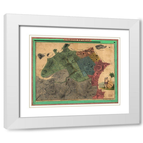 Rio De Janiero Capital do Brazil 1831 White Modern Wood Framed Art Print with Double Matting by Vintage Maps