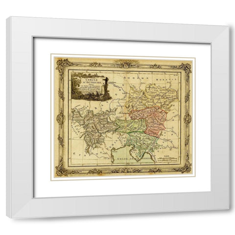 Holy Roman Empire and Austria 1792 White Modern Wood Framed Art Print with Double Matting by Vintage Maps
