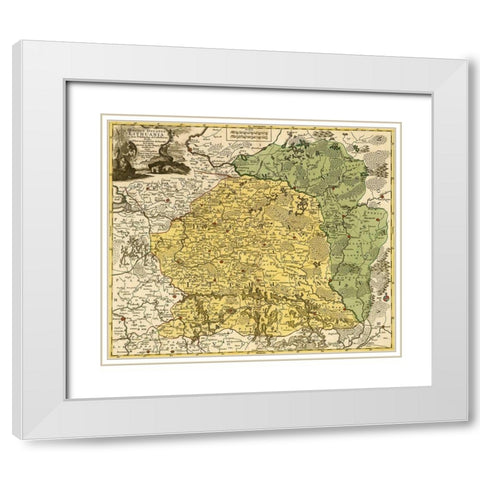 Lithuania 1778 White Modern Wood Framed Art Print with Double Matting by Vintage Maps