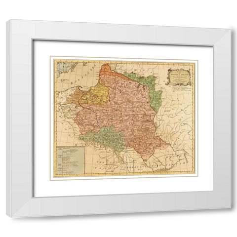 Kingdom of Poland and The Grand Duchy of Lithuania 1777 White Modern Wood Framed Art Print with Double Matting by Vintage Maps