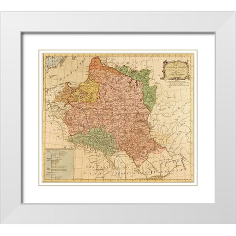 Kingdom of Poland and The Grand Duchy of Lithuania 1777 White Modern Wood Framed Art Print with Double Matting by Vintage Maps
