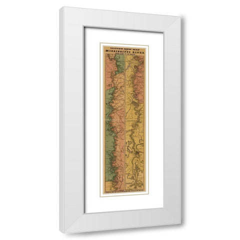 Mississippi River from Cairo to its mouth 1863 White Modern Wood Framed Art Print with Double Matting by Vintage Maps