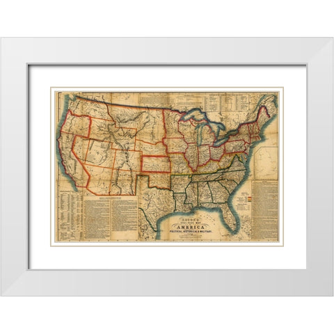 US In the Civil War Period 1863 White Modern Wood Framed Art Print with Double Matting by Vintage Maps