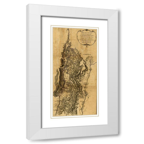 Expedition of General Burgoyne 1777 White Modern Wood Framed Art Print with Double Matting by Vintage Maps