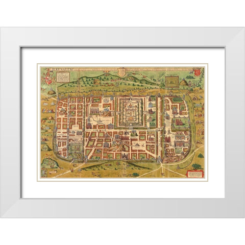 Antique Map of Jerusalem White Modern Wood Framed Art Print with Double Matting by Vintage Maps