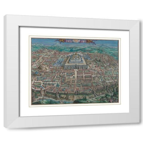 Antique Map of Jerusalem White Modern Wood Framed Art Print with Double Matting by Vintage Maps