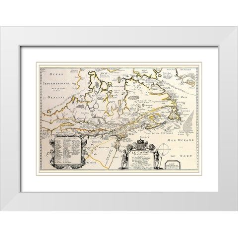 New France or Canada by Champlain White Modern Wood Framed Art Print with Double Matting by Champlain, Samuel De