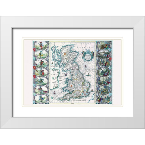 Britannia White Modern Wood Framed Art Print with Double Matting by Speed, John