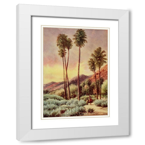 Palm Canyon-California from On Sunset Highways 1921 White Modern Wood Framed Art Print with Double Matting by Bagg, Henry