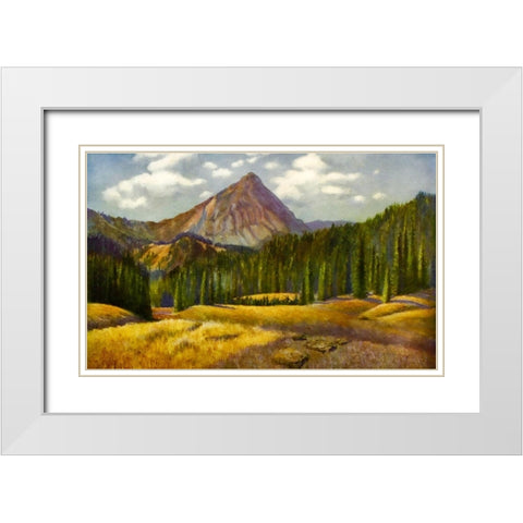 Mount Baldy from Rod Gun and Perch 1914 White Modern Wood Framed Art Print with Double Matting by Blomfield, James
