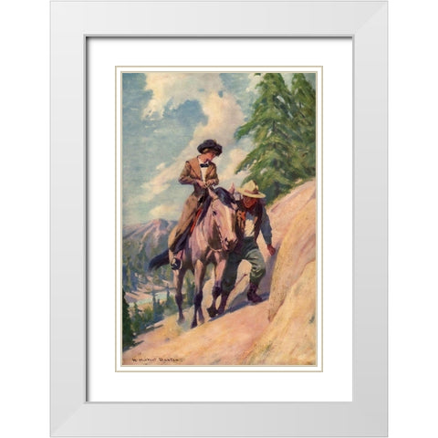 On Trail from Prescott of Saskatchewan 1913 White Modern Wood Framed Art Print with Double Matting by Dunton, William